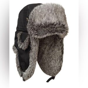 Mad Bomber Nylon Rabbit Fur Bomber Hat